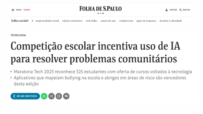 Matéria na Folha de S.Paulo